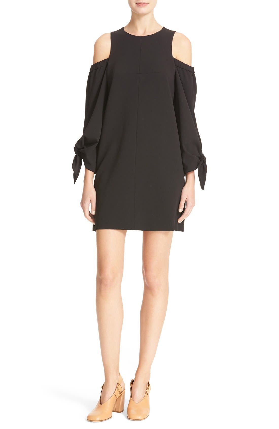 tibi cold shoulder dress
