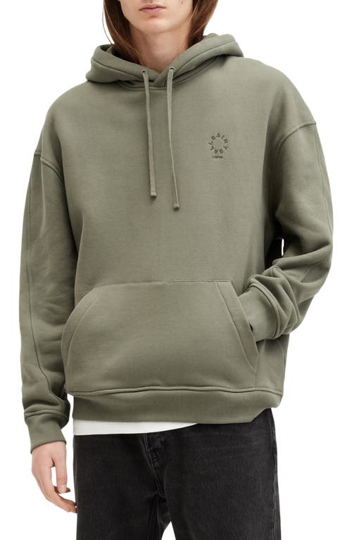 Shop Allsaints Haven Oversize Cotton Hoodie In Thyme Green