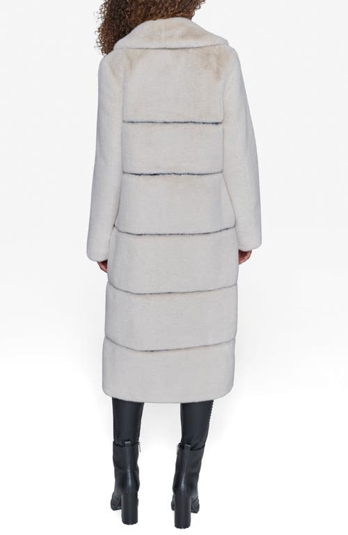 Shop Karl Lagerfeld Paris Faux Fur & Faux Leather Coat In Oyster