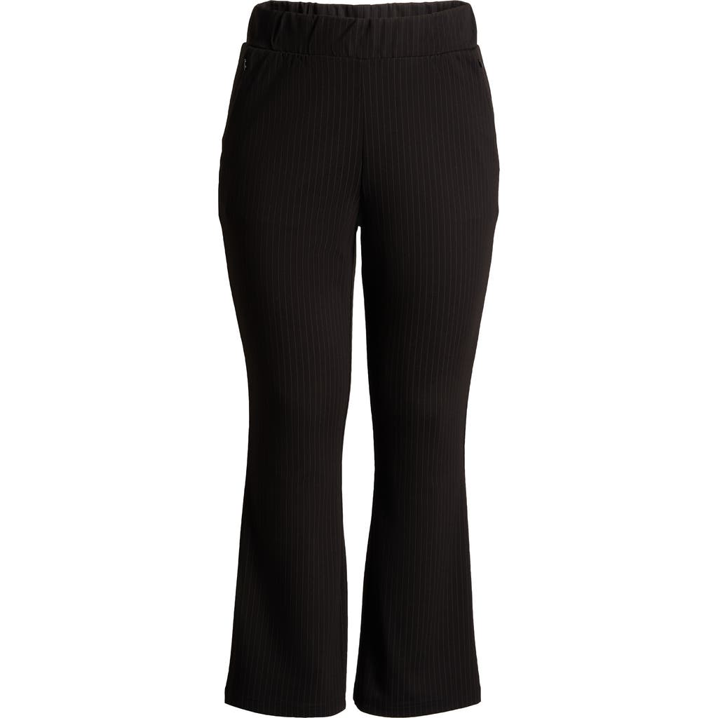 Universal Standard Pinstripe Ponte Bootcut Pants In Slate Pinstripe