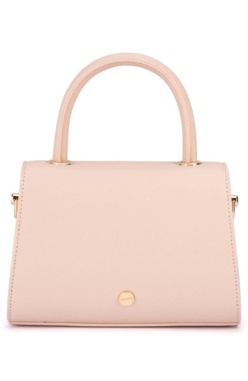 Shop Olga Berg Sasha Faux Leather Top Handle Bag In Blush