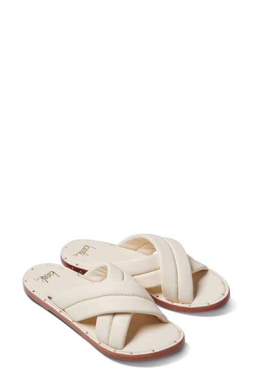 Beek Dovetail Crisscross Slide Sandal in Eggshell