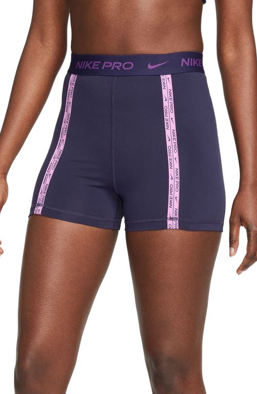 Shop Nike Dri-fit High Waist 3-inch Shorts In Purple Ink/purple Cosmos