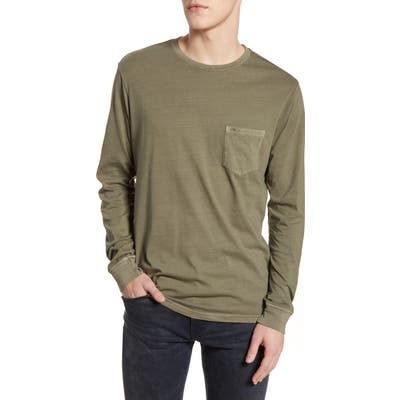 Rvca Pigment Dyed Long Sleeve Pocket T-Shirt, Green