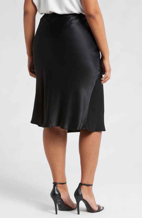 Shop Nordstrom Bias Cut Satin Skirt In Black