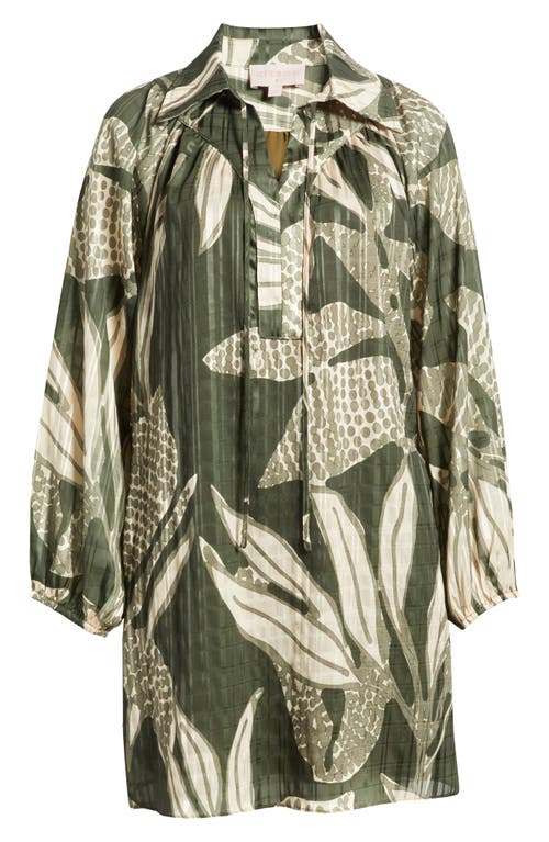 CIEBON CIEBON ELISA PRINT LONG SLEEVE SHIRTDRESS 