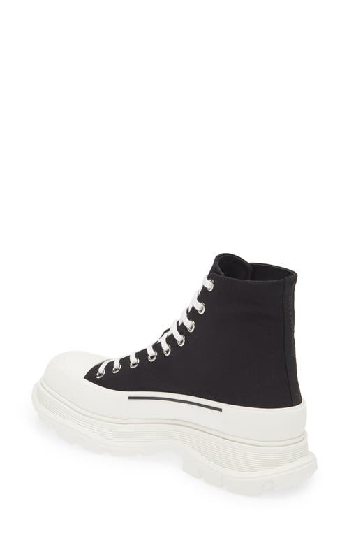 Shop Alexander Mcqueen Tread Slick High Top Sneaker In Black/white