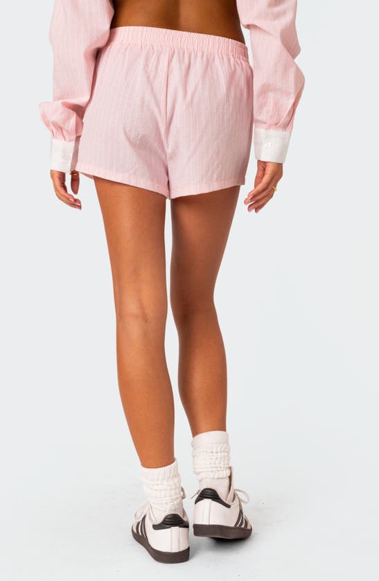 Shop Edikted Lea Cotton Blend Boxer Shorts In Light-pink