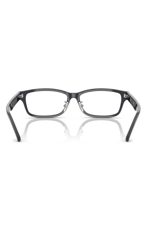 Ray Ban Ray-ban 57mm Rectangular Optical Glasses In Dark Grey