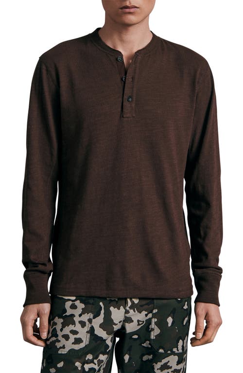 rag & bone Classic Flame Henley in Brown at Nordstrom, Size Small