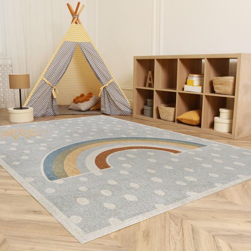 JONATHAN Y JONATHAN Y MINHA RAINBOW DOT MODERN MACHINE-WASHABLE AREA RUG