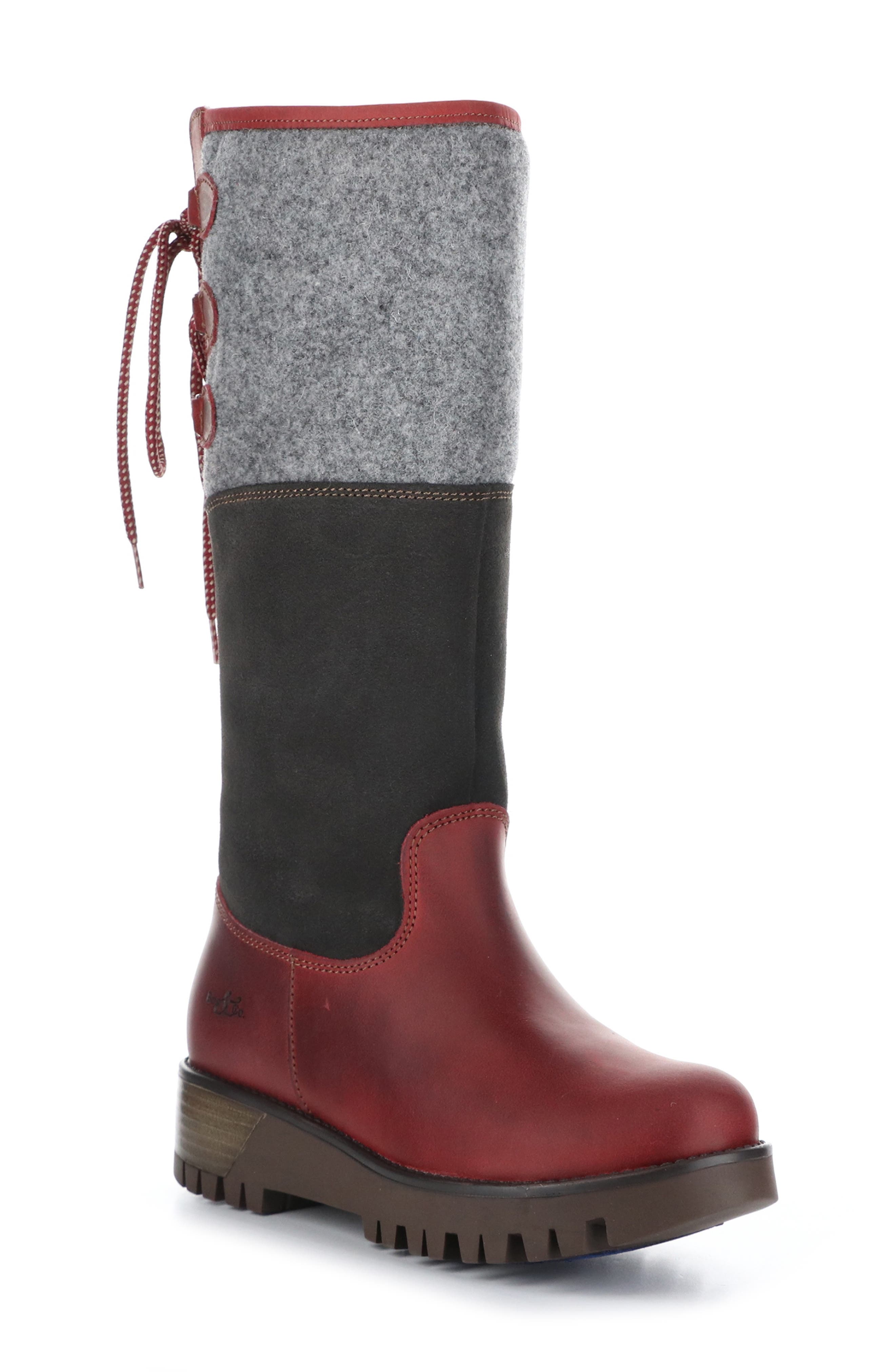 red wide width boots