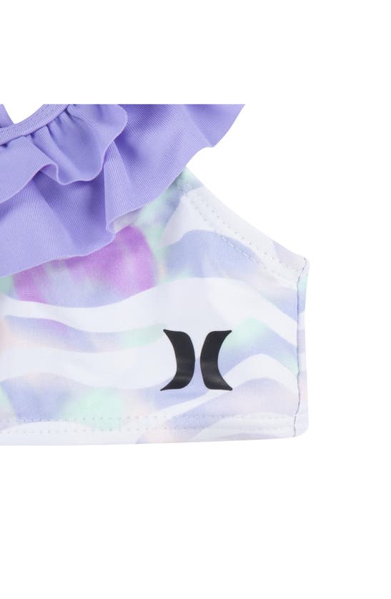 Shop Hurley Kids' Ruffle Two-piece Swimsuit In Purple Pulse
