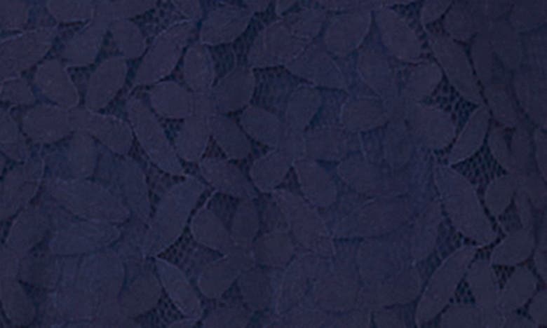 Cece Floral Ruffle Sleeve A-line Dress In Classic Navy