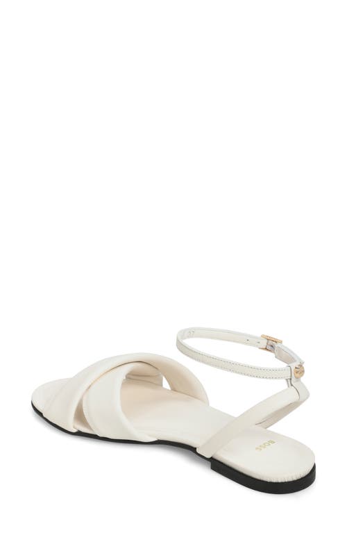 Shop Hugo Boss Boss Millie Ankle Strap Sandal In Open White