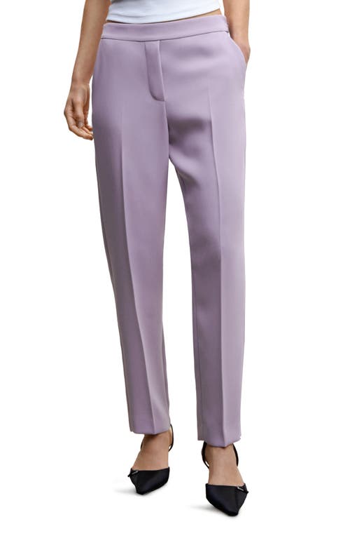 MANGO Relaxed Fit Straight Leg Trousers in Light/Pastel Purple
