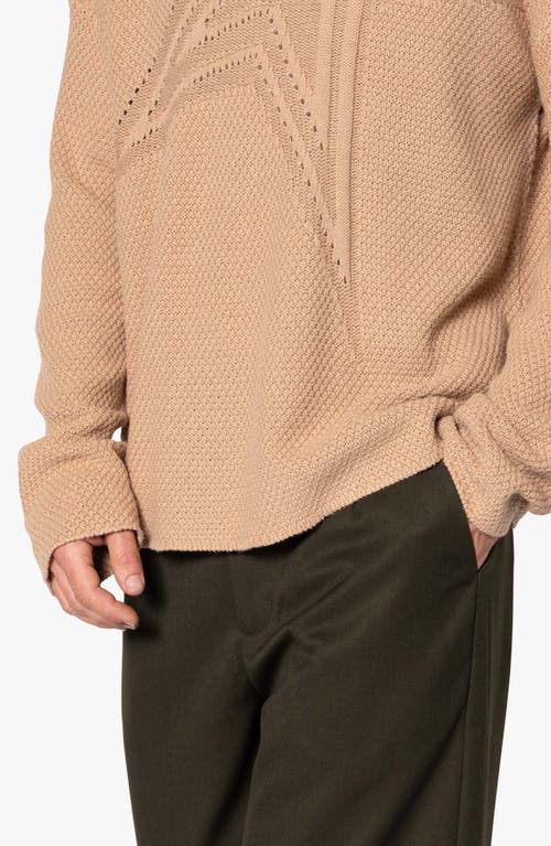 Mnml Oversize Star Boat Neck Sweater In Tan