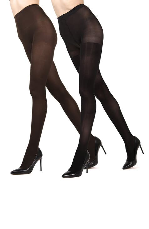 MeMoi Satin Sheer Control Top Pantyhose for Women - Control Top Sheer  Pantyhose, 2 Pack Hosiery for Women - Black, Small at  Women's  Clothing store