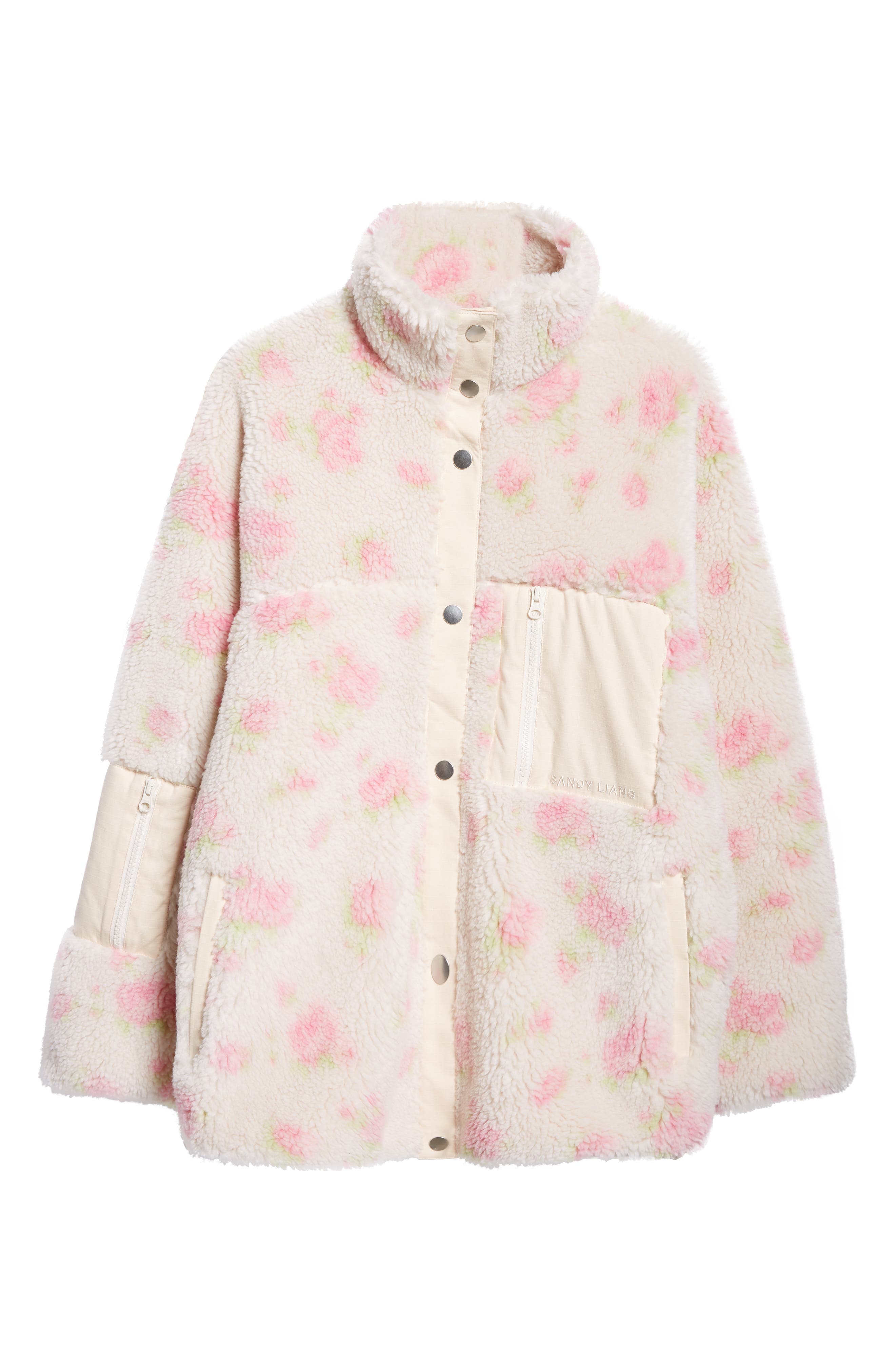 pink sandy liang floral fleece