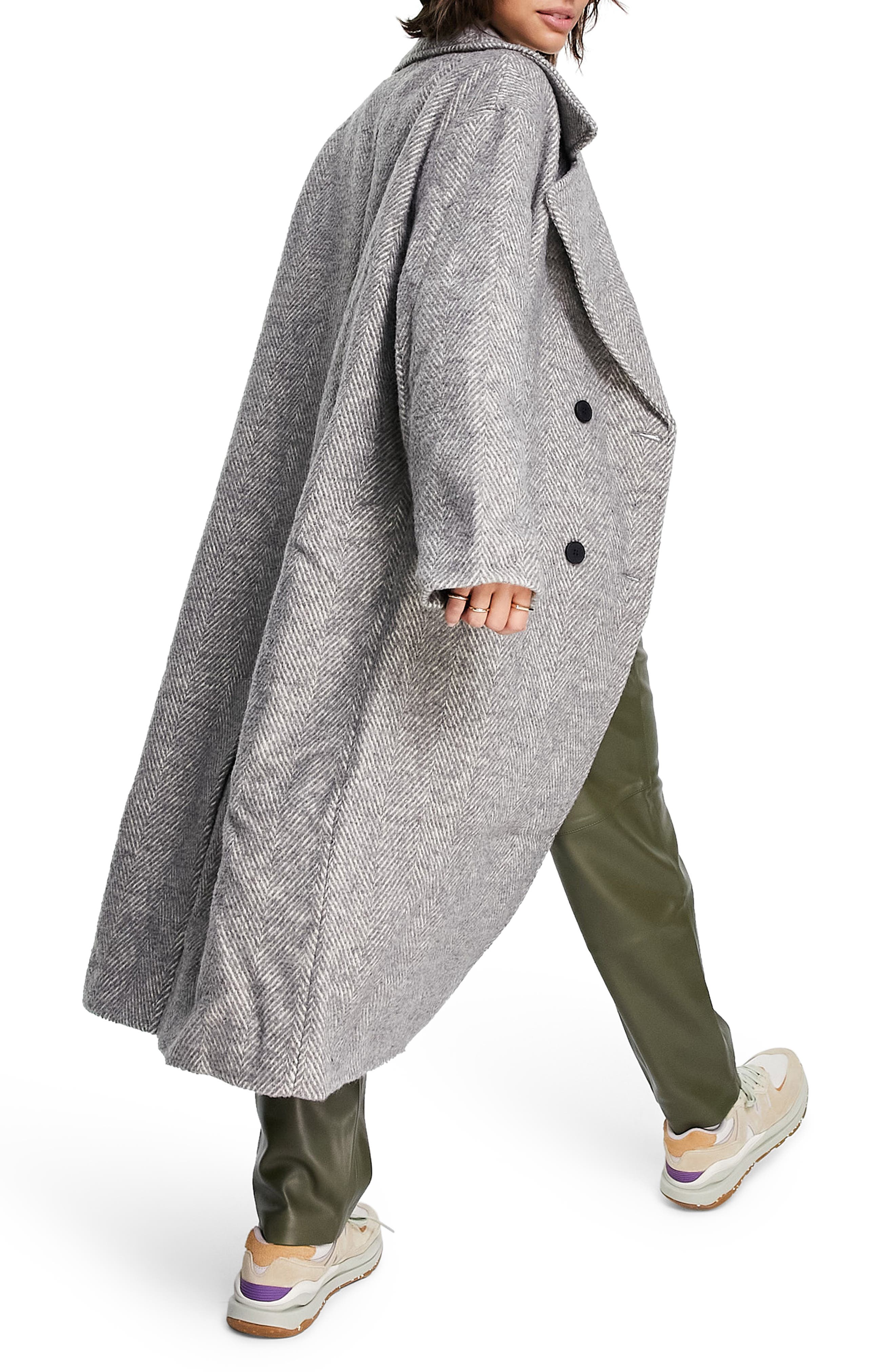 ASOS DESIGN Oversize Herringbone Coat 