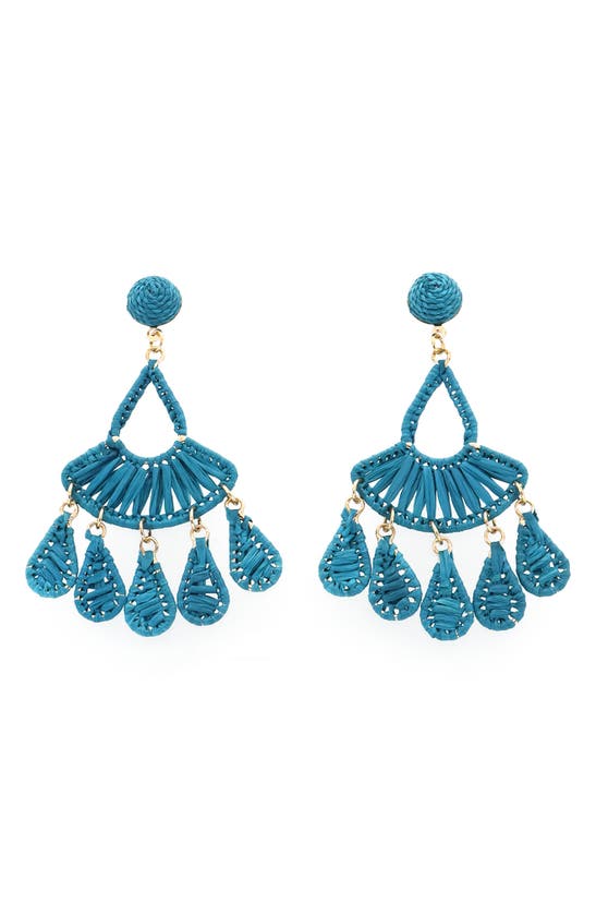 Shop Panacea Turquoise Raffia Drop Earrings