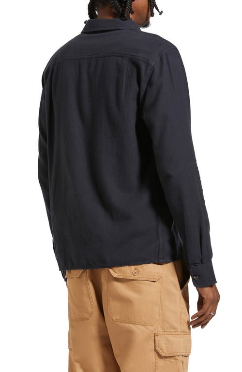 Brixton Hastings Solid Flannel Button-up Shirt In Black