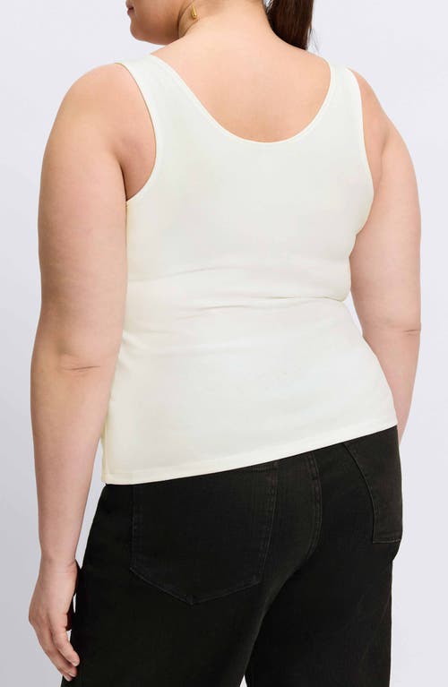Foxcroft Georgia Crepe Knit Tank In Ecru