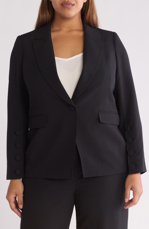 Shop Tahari Asl One-button Blazer In Black