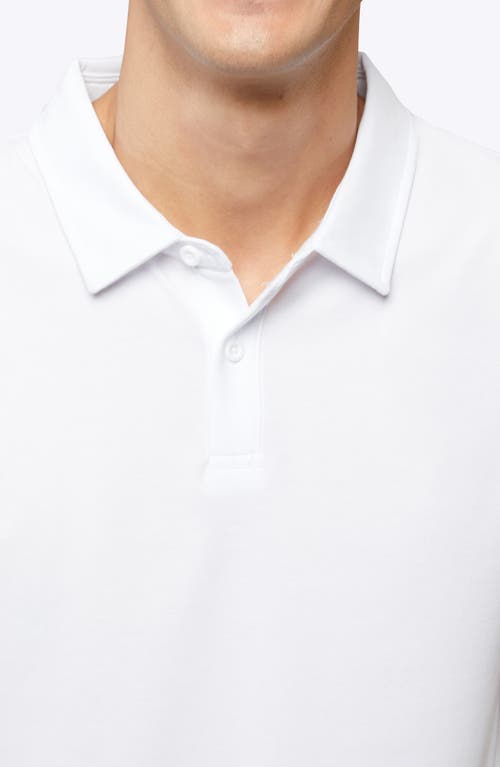 Cuts Trim Fit Cotton Blend Polo In White