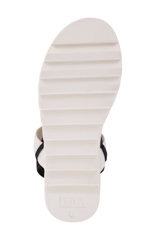 Mia Jene Platform Wedge Sandal In White/black