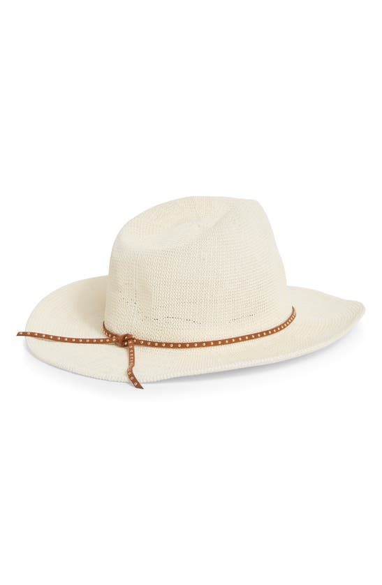 Shop Vince Camuto Studded Band Straw Cowboy Hat In Bone