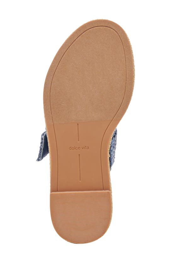 Shop Dolce Vita Aperol Scalloped Slide Sandal In Light Blue Raffia