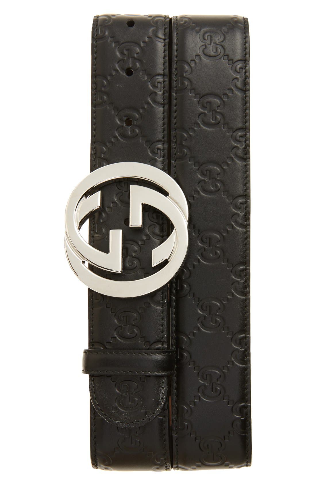 gucci interlocked embossed belt