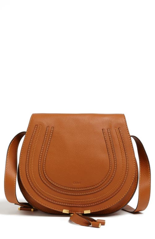 Chloé Medium Marcie Leather Crossbody Bag in Tan