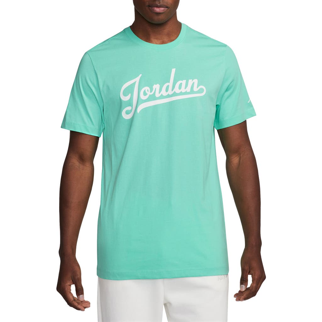 Nike Jordan Cotton Graphic T-shirt In Green