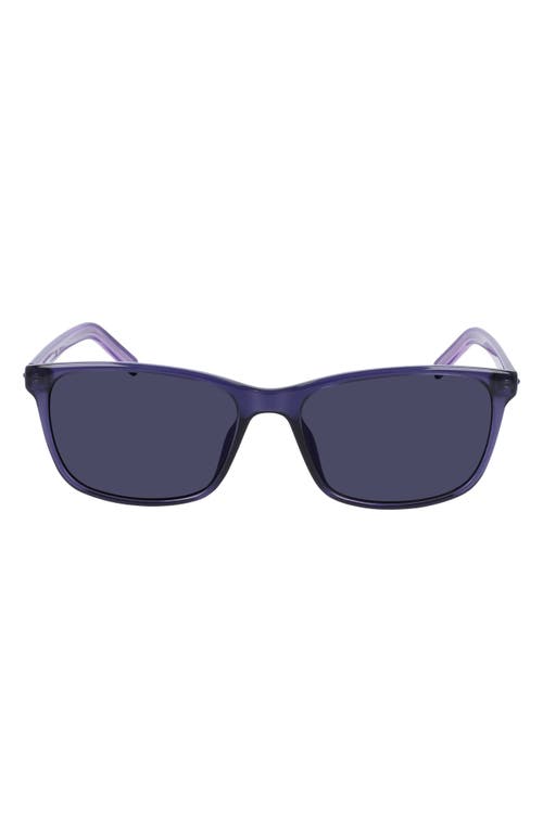 Converse Chuck 57mm Rectangle Sunglasses in Crystal Court Purple/Purple