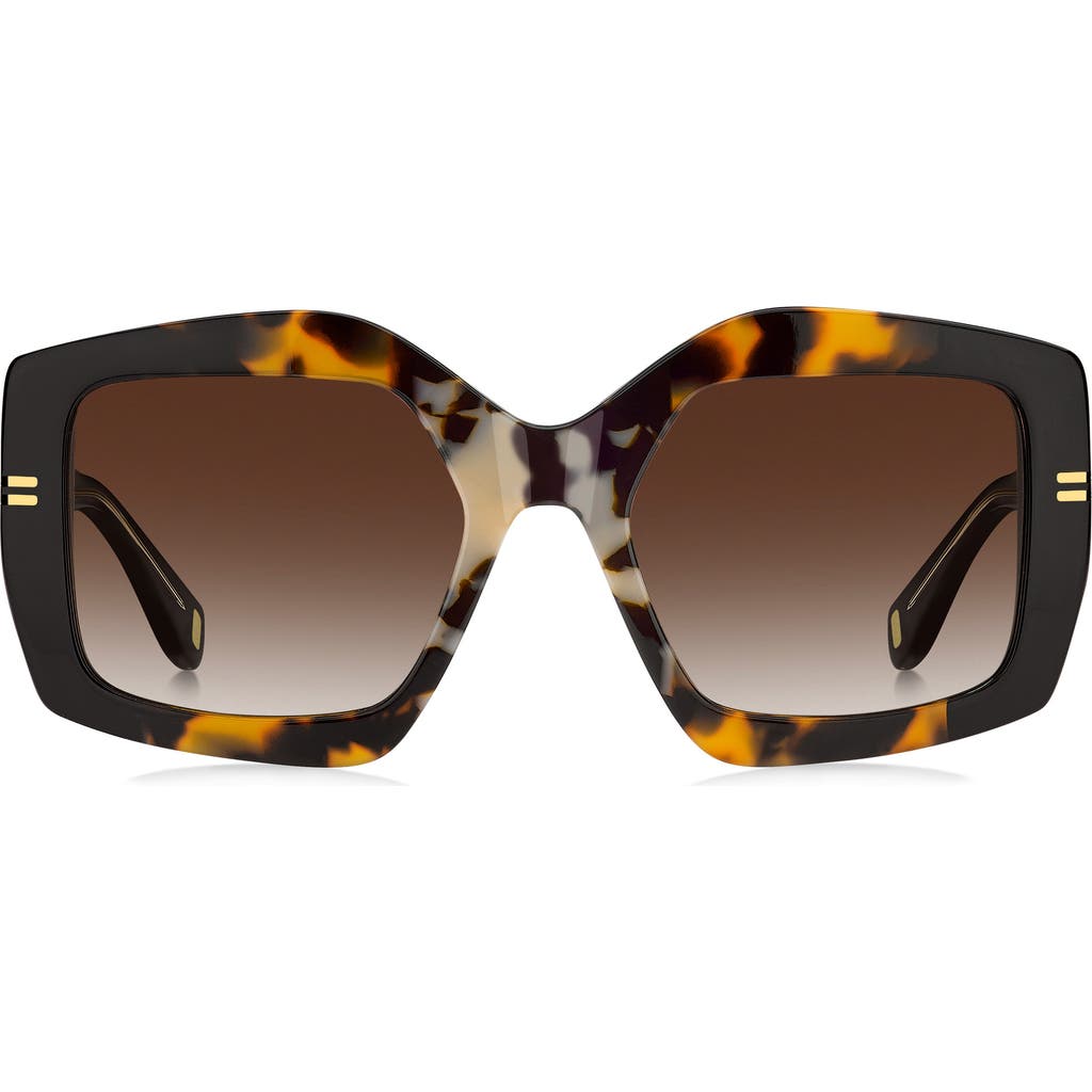 Marc Jacobs Mj 1109s Acetate Rectangle Sunglasses In Havana/brown Sf
