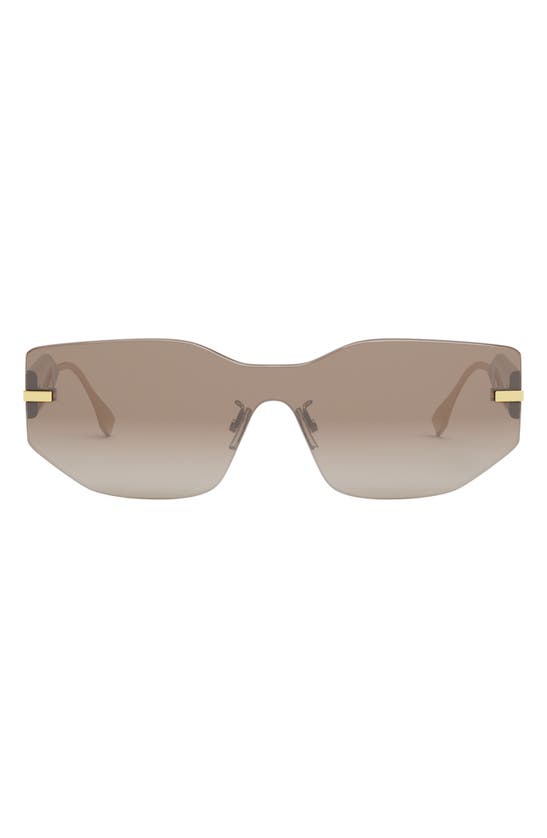 Fendi The Graphy Geometric Sunglasses In Matte Endura Gold / Brown