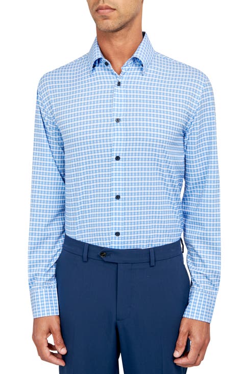 Wrk Dots Performance Dress Shirt Navy