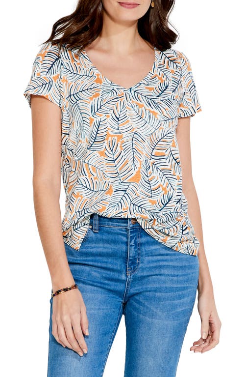 NZT by NIC+ZOE Palm V-Neck T-Shirt in Orange Multi