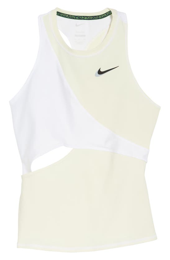 Nike Court Dri-fit Slam Tennis Tank Top In Coconut Milk/ White/ Black