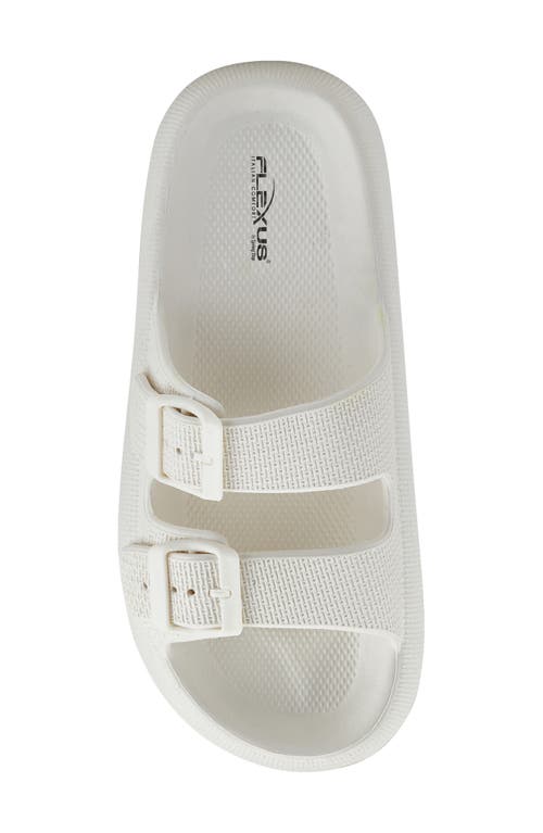 Flexus By Spring Step Bubbles Waterproof Slide Sandal In White