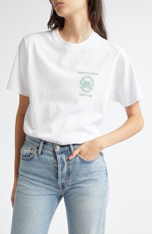 Shop Sporty And Rich Sporty & Rich Ny Resort Cotton Graphic T-shirt In White