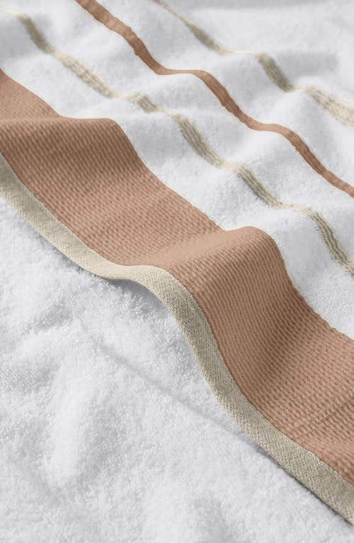 Woven & Weft Cotton Textured Stripe 6-piece Towel Set In Dusty Rose/cappuccino