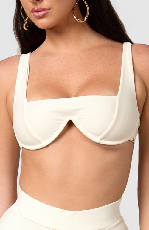 Shop Mbm Swim Chance Bikini Top In Cream