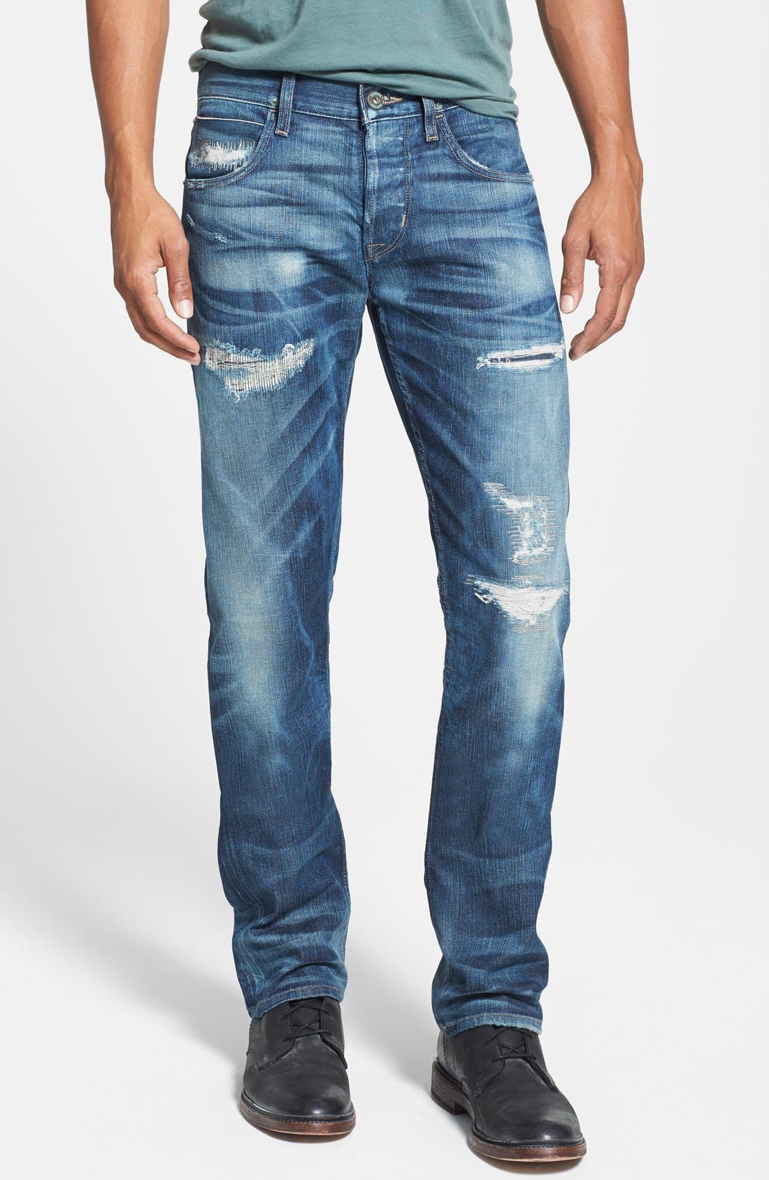 Hudson Jeans Mens Byron Blue Straight Leg 42 Blue