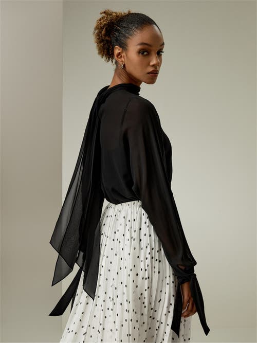 Lilysilk Floaty Batwing Sleeve Blouse Set In Black