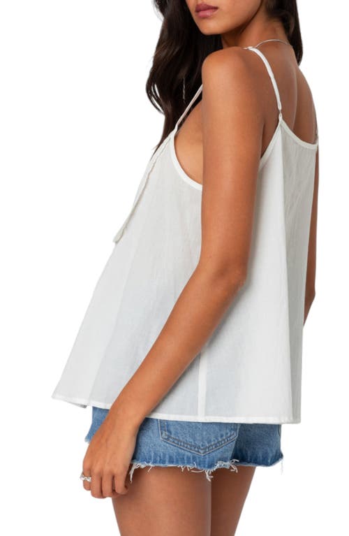 Shop Edikted Eyelet Trim Pintuck Bib Camisole In White