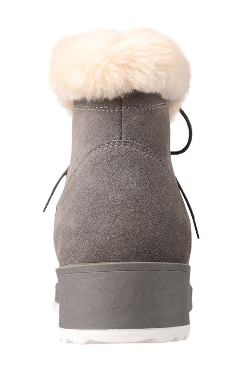 Shop Lamo Demi Faux Shearling Wedge Bootie In Charcoal