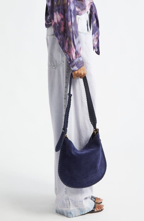 Isabel Marant Oskan Xo Capsule Suede Shoulder Bag In Midnight